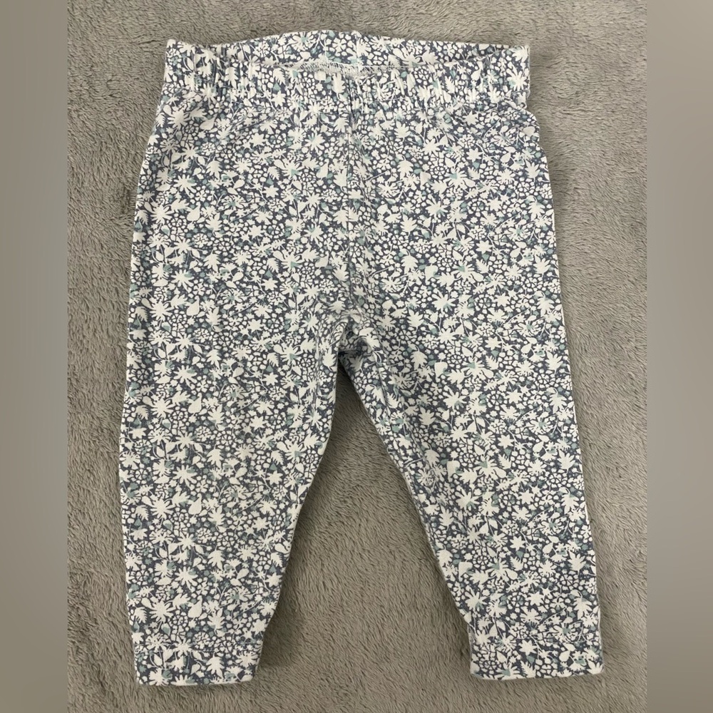 Blue Floral Print Baby Leggings
